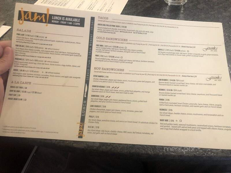 Jam! - Bozeman, MT menu_pic