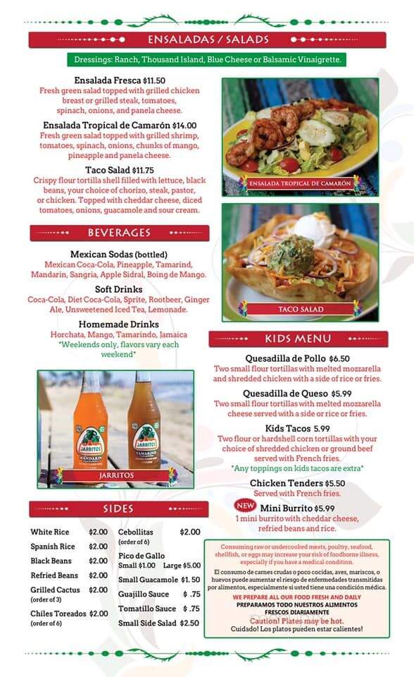 Casa Herrera - Thorndale, PA menu_pic