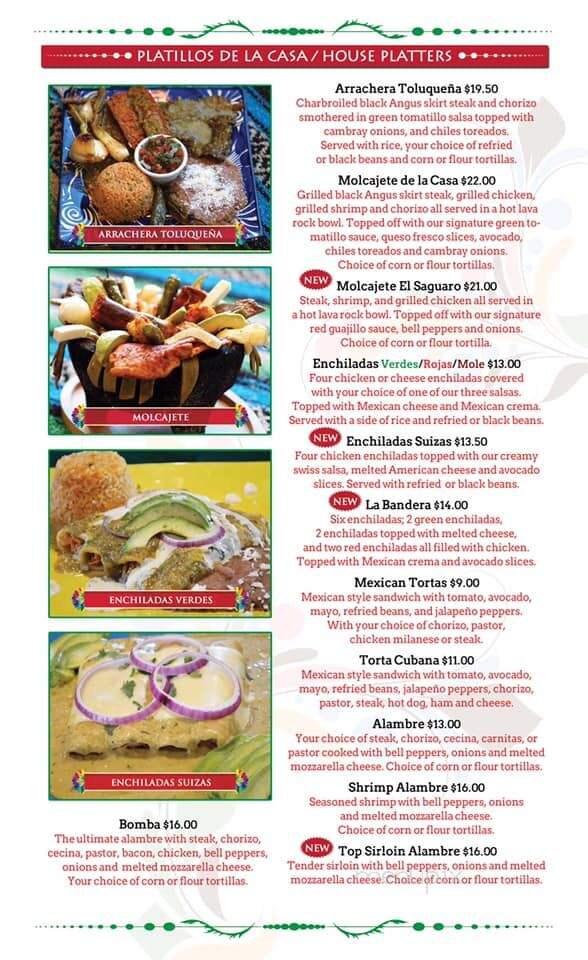 Casa Herrera - Thorndale, PA menu_pic