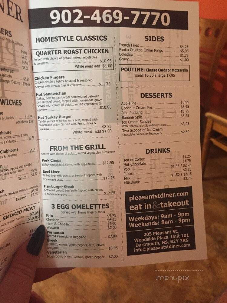 Pleasant St Diner - Dartmouth, NS menu_pic