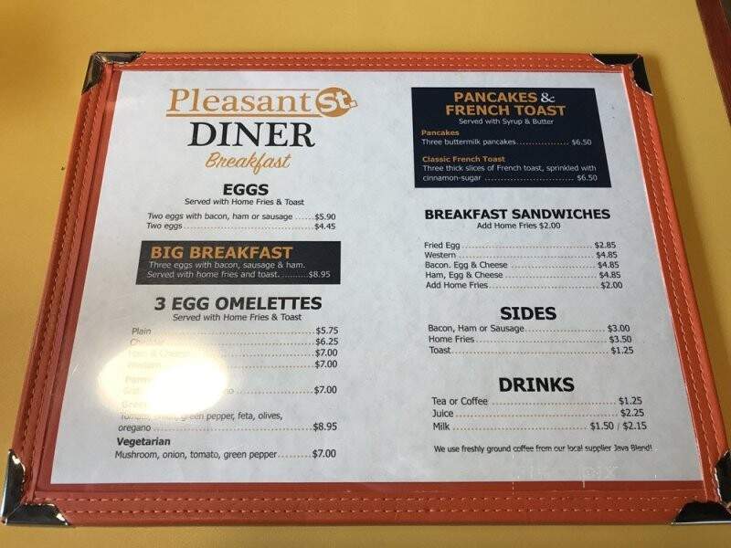 Pleasant St Diner - Dartmouth, NS menu_pic