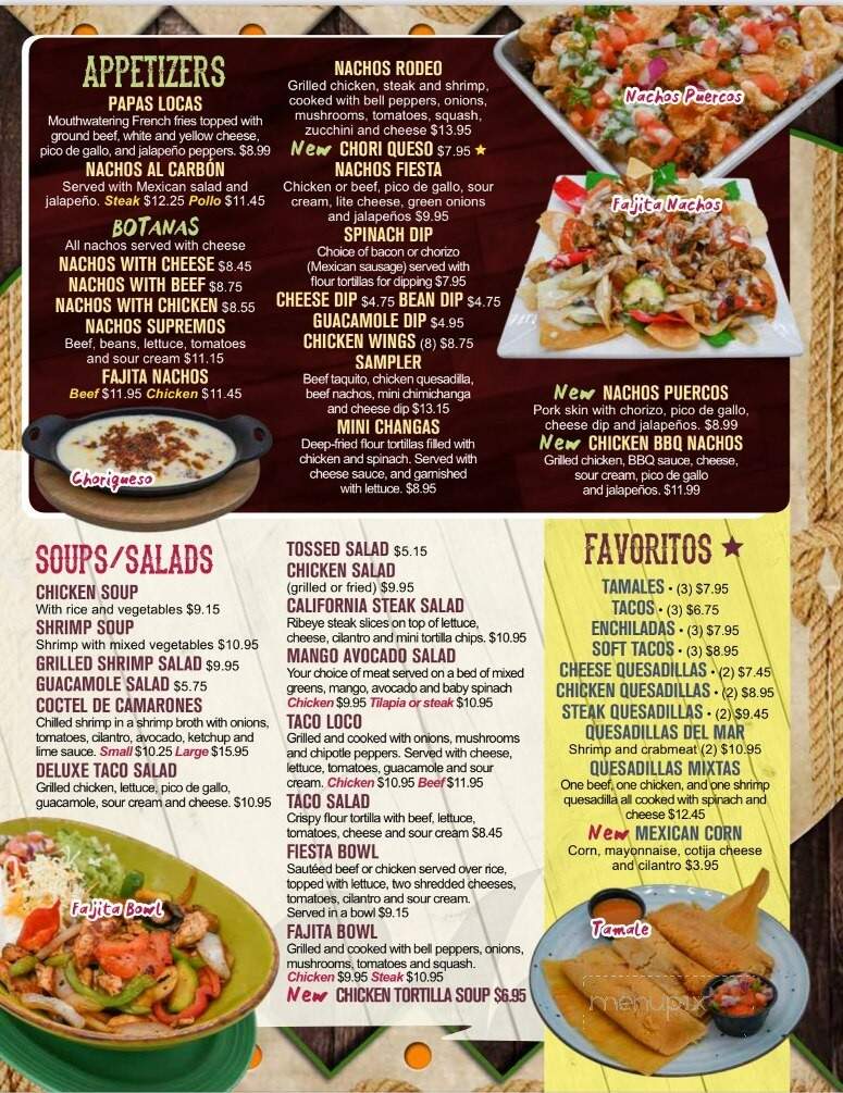 Rodeo's Mexican Restaurant - Eufaula, AL menu_pic