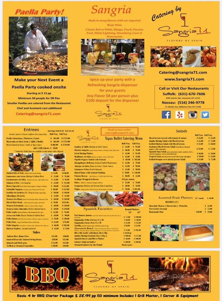 Sangria 71 - Commack, NY menu_pic