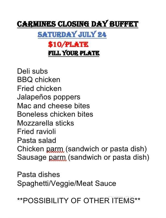 Chubby Buddha Sports & Tiki Bar - Shallotte, NC menu_pic