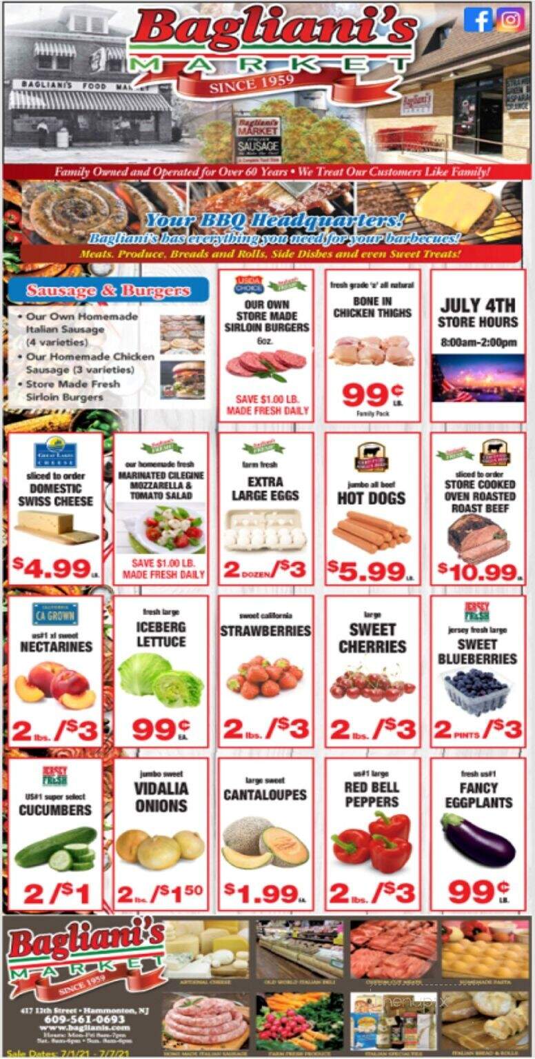 Bagliani's Food Market - Hammonton, NJ menu_pic