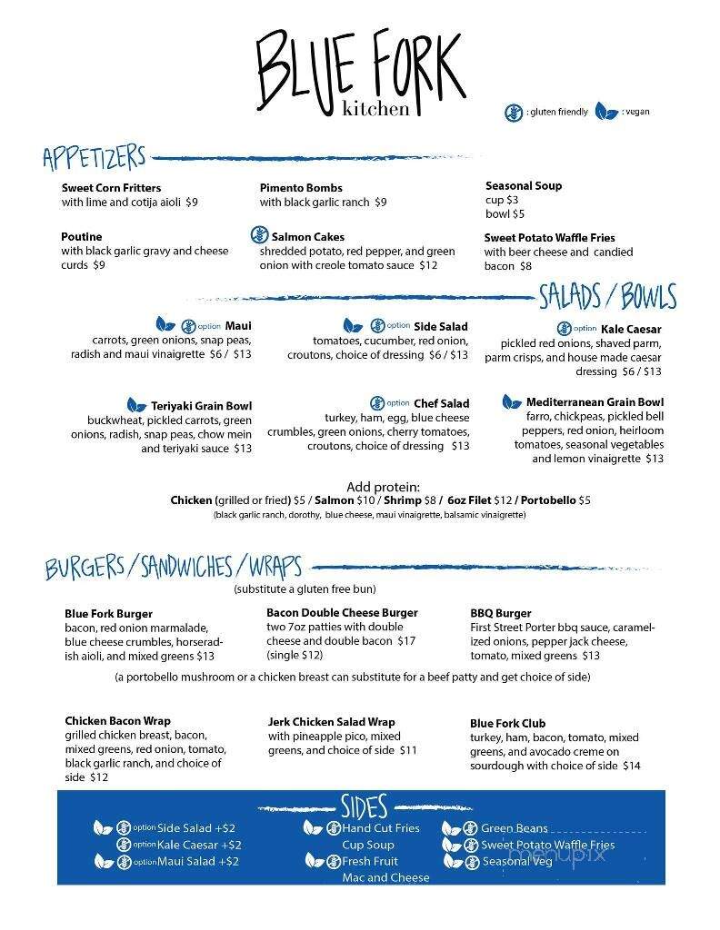 Blue Fork Kitchen - Hastings, NE menu_pic