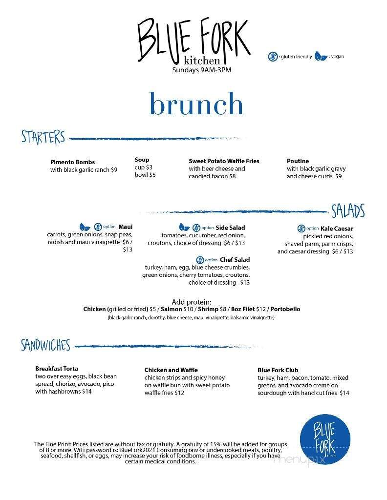 Blue Fork Kitchen - Hastings, NE menu_pic