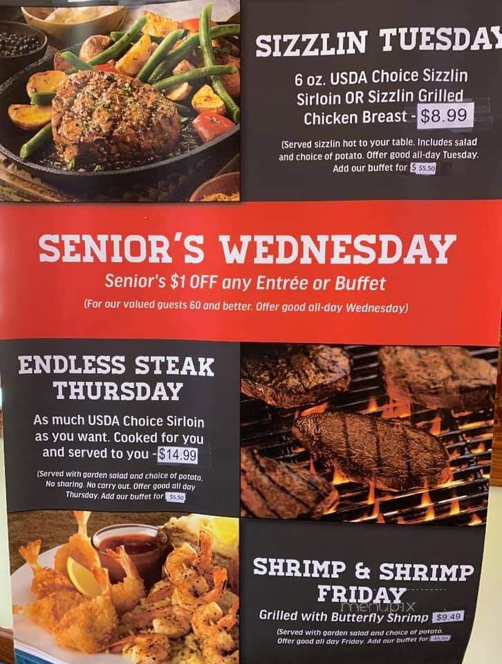 Bonanza Steakhouse - Chambersburg, PA menu_pic
