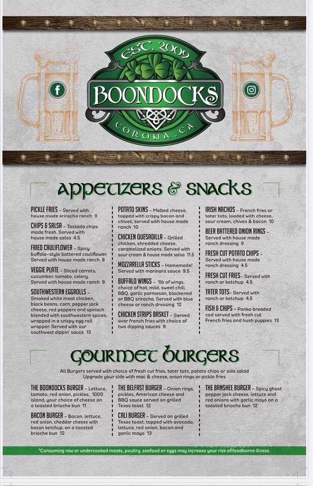 Boondocks Pub & Grill - Corona, CA