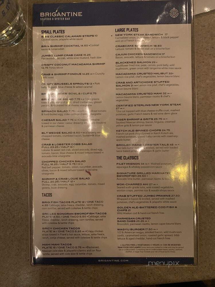 Brigantine Seafood Restaurant - La Mesa, CA menu_pic