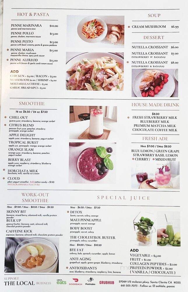 Ooh La La Panini - Santa Clarita, CA menu_pic