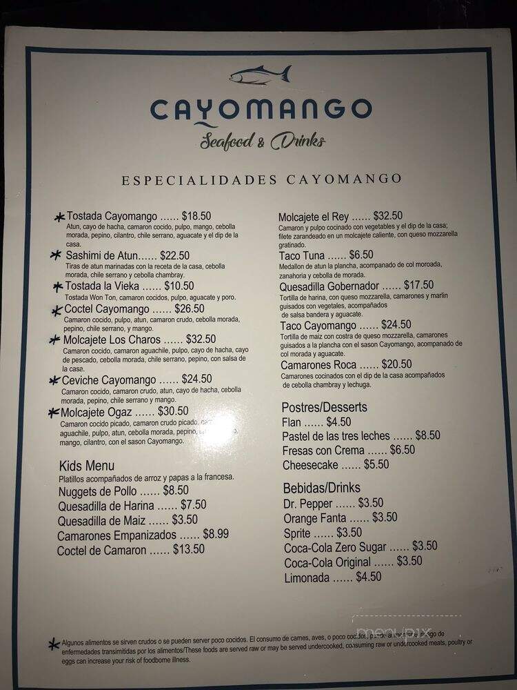 Cayo Mango - Phoenix, AZ menu_pic