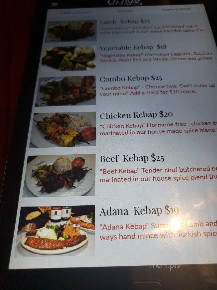 Cazbar - Columbia, MD menu_pic