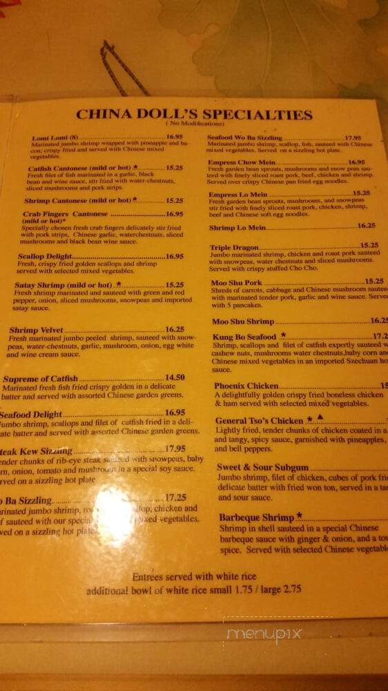 China Doll Restaurant - Harvey, LA menu_pic