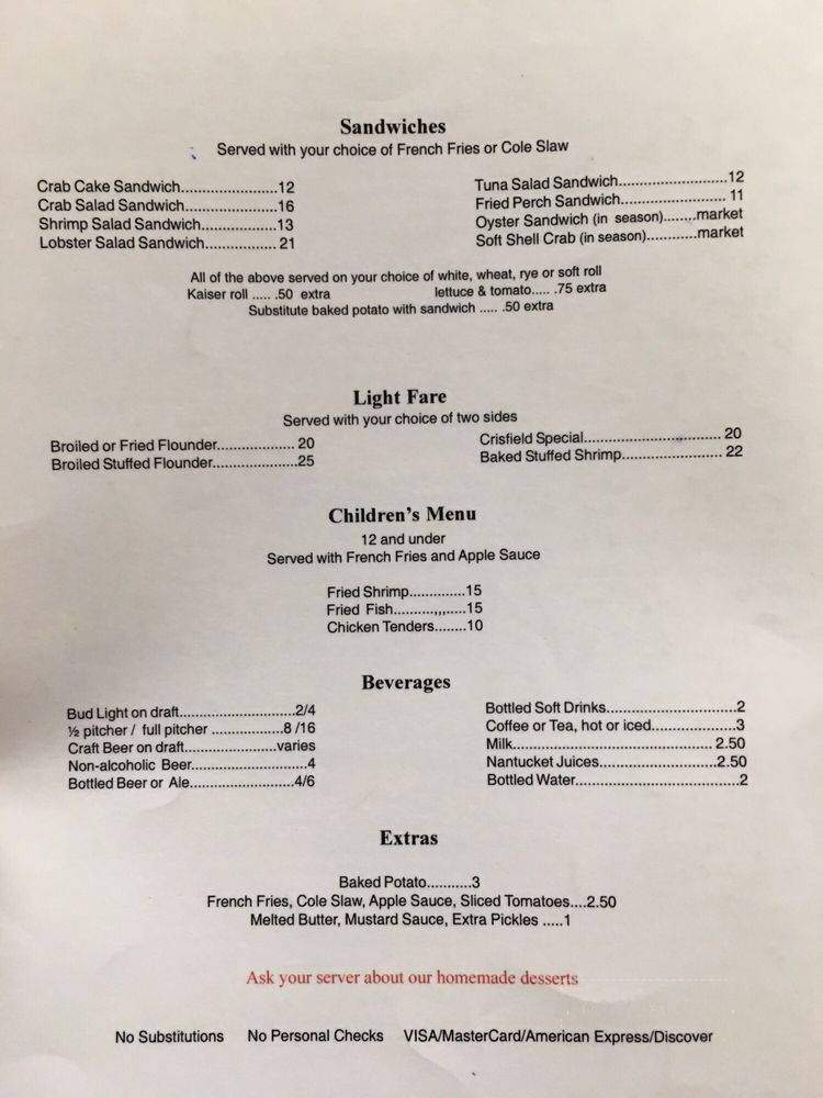 Crisfield Seafood Restaurant - Silver Spring, MD menu_pic