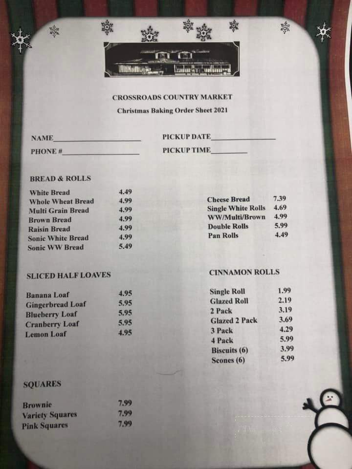 Cross Roads Country Market - Thorburn, NS menu_pic