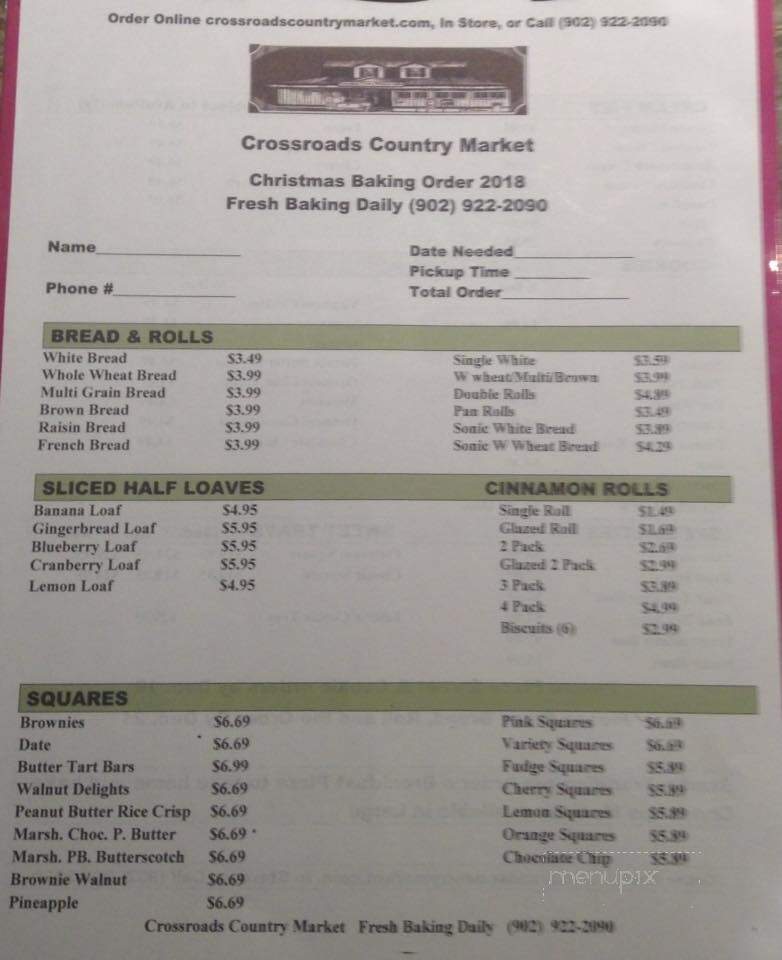 Cross Roads Country Market - Thorburn, NS menu_pic