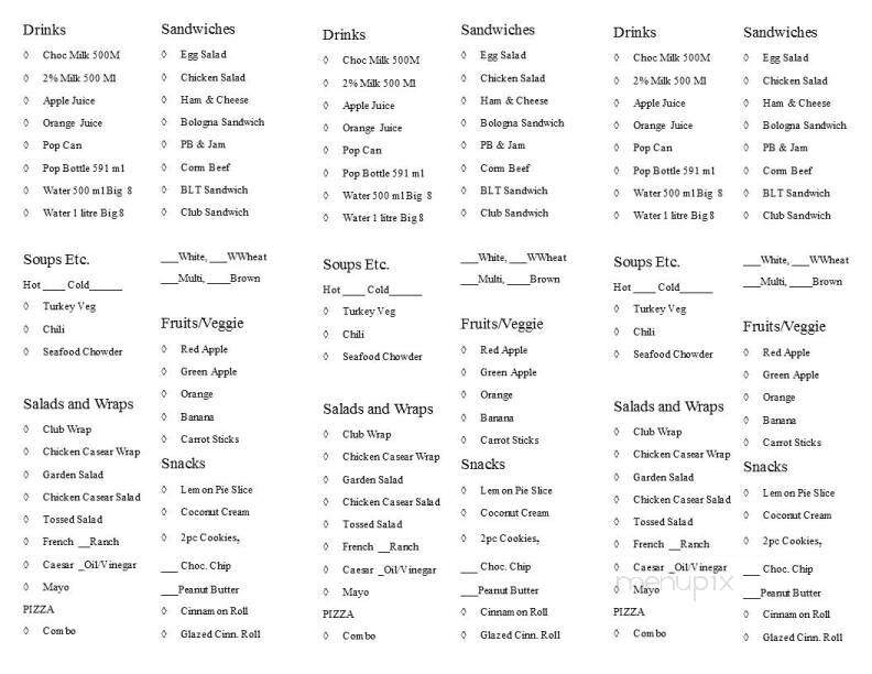 Cross Roads Country Market - Thorburn, NS menu_pic