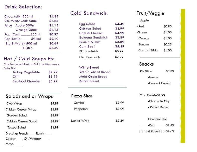 Cross Roads Country Market - Thorburn, NS menu_pic