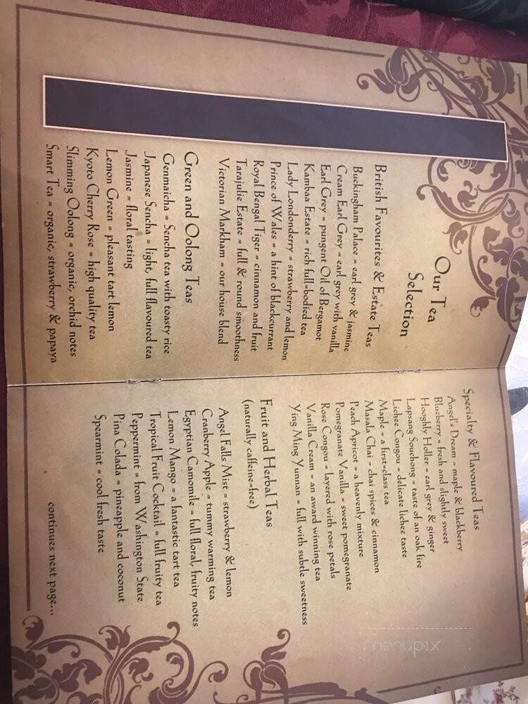 The Old Curiosity Tea Shop - Markham, ON menu_pic