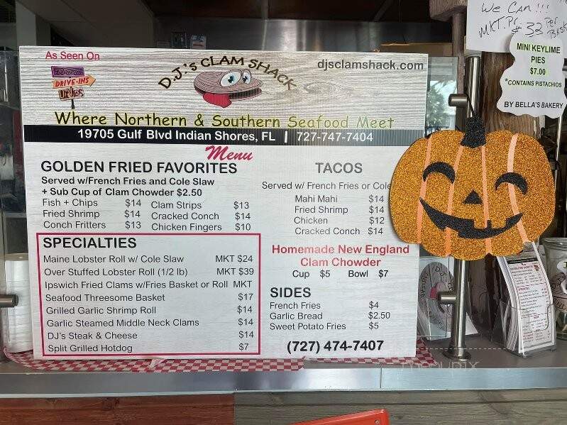 DJ's Clam Shack - Indian Shores, FL menu_pic