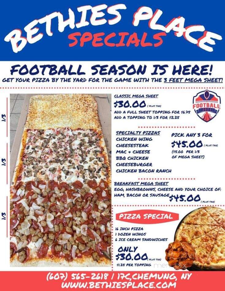 Bethie's Place - Chemung, NY menu_pic