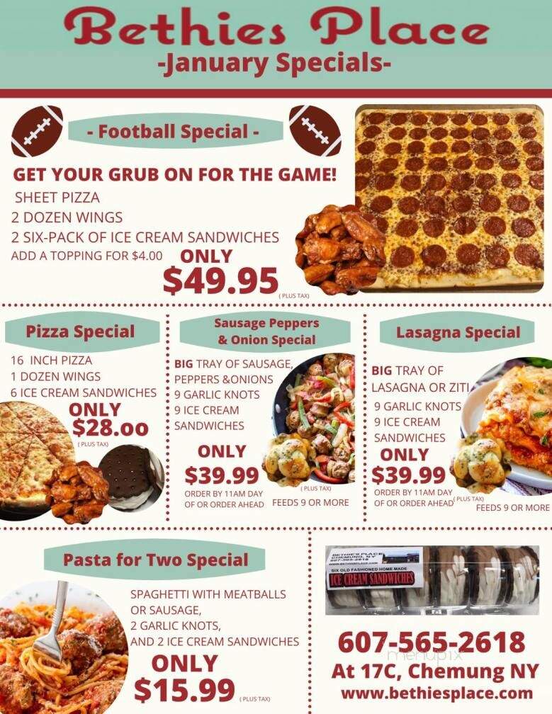 Bethie's Place - Chemung, NY menu_pic