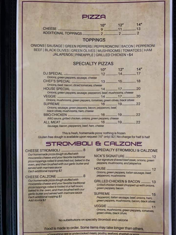 D J's - Woodbury, TN menu_pic