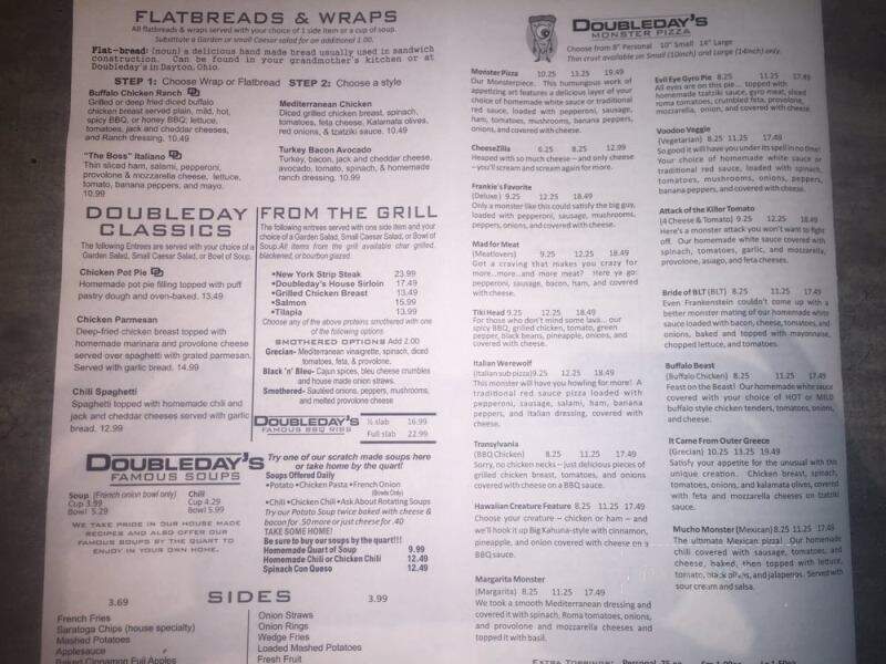 DoubleDay's Grill & Tavern - Springboro, OH menu_pic