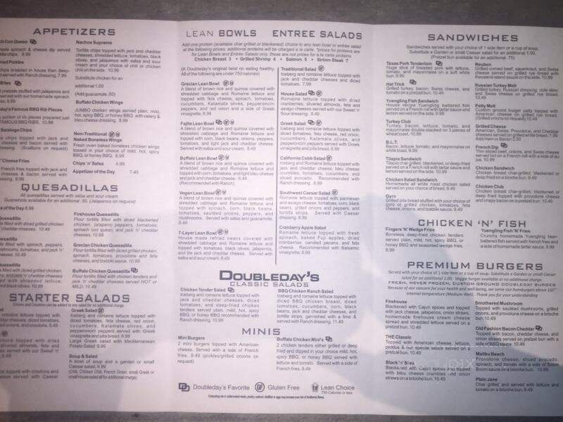 DoubleDay's Grill & Tavern - Springboro, OH menu_pic