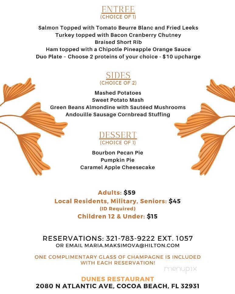Doubletree-Oceanfront - Cocoa Beach, FL menu_pic