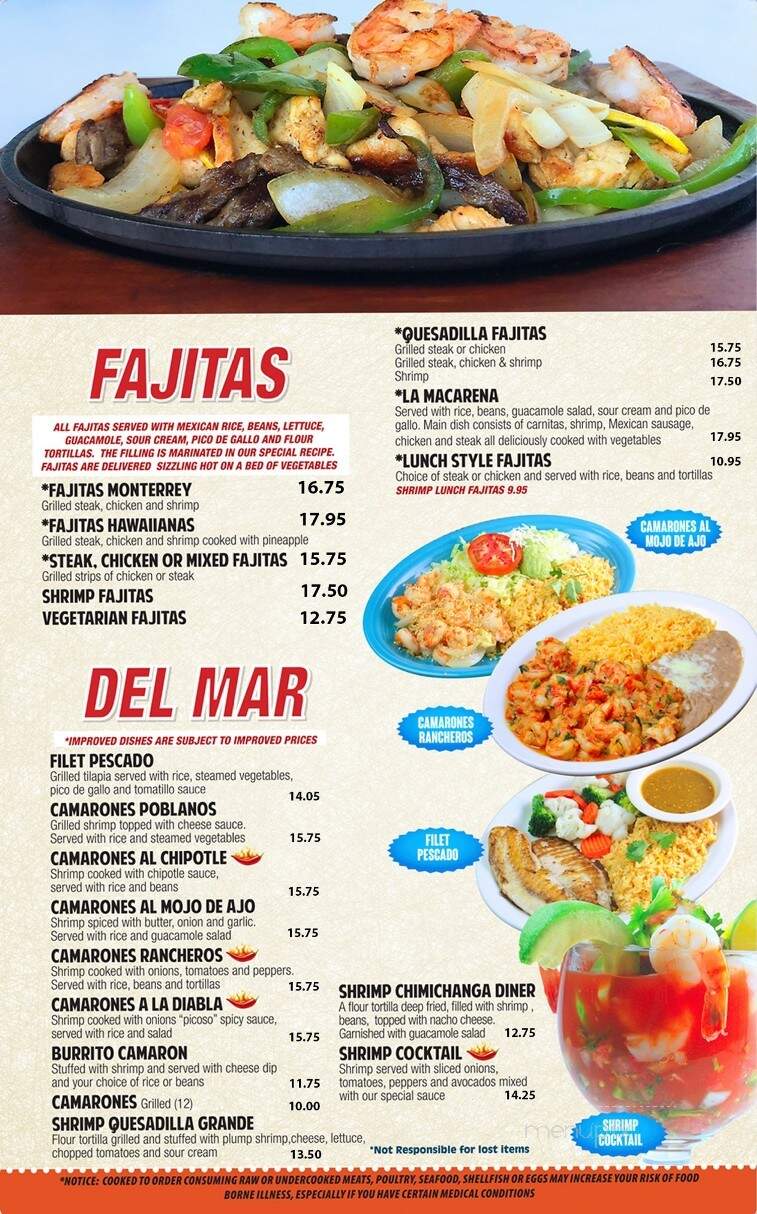 Monterrey Mexican Restaurant - Evans, GA menu_pic