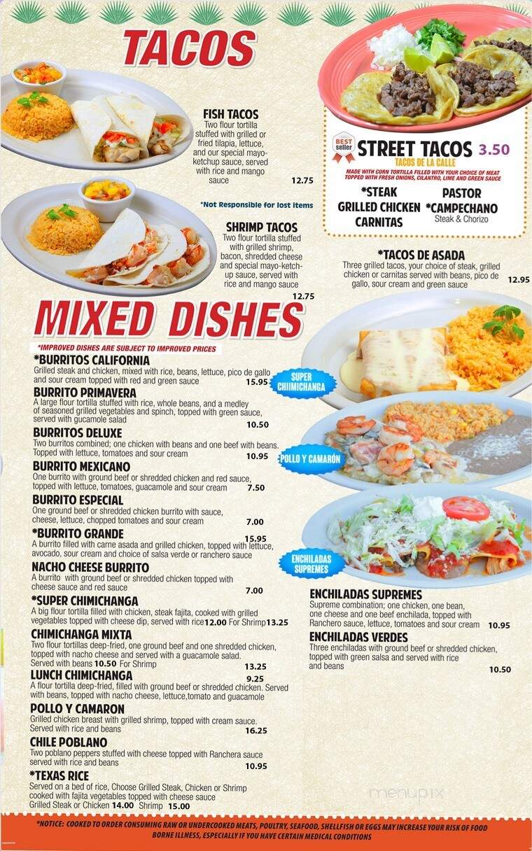 Monterrey Mexican Restaurant - Evans, GA menu_pic