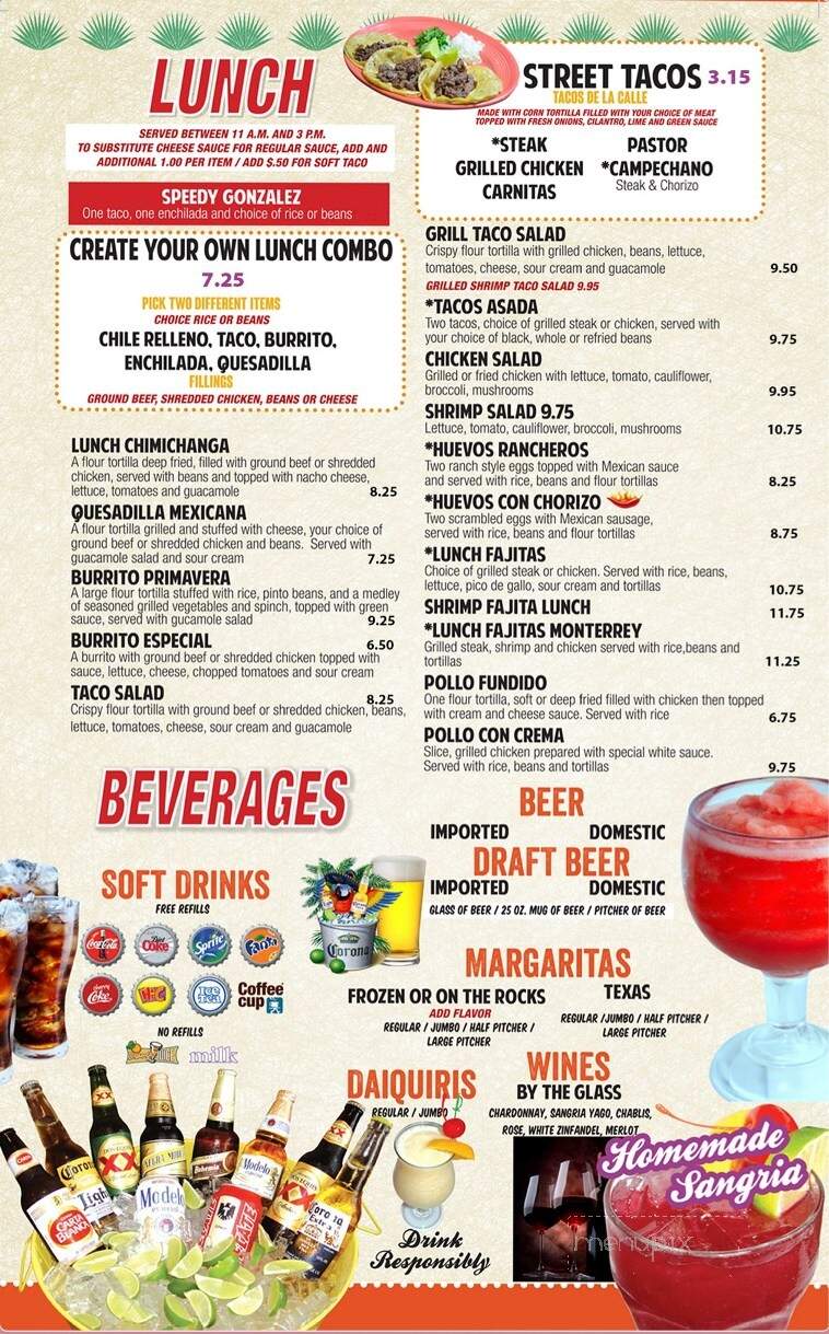 Monterrey Mexican Restaurant - Evans, GA menu_pic