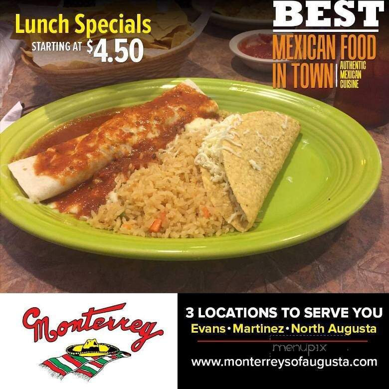 Monterrey Mexican Restaurant - Evans, GA menu_pic
