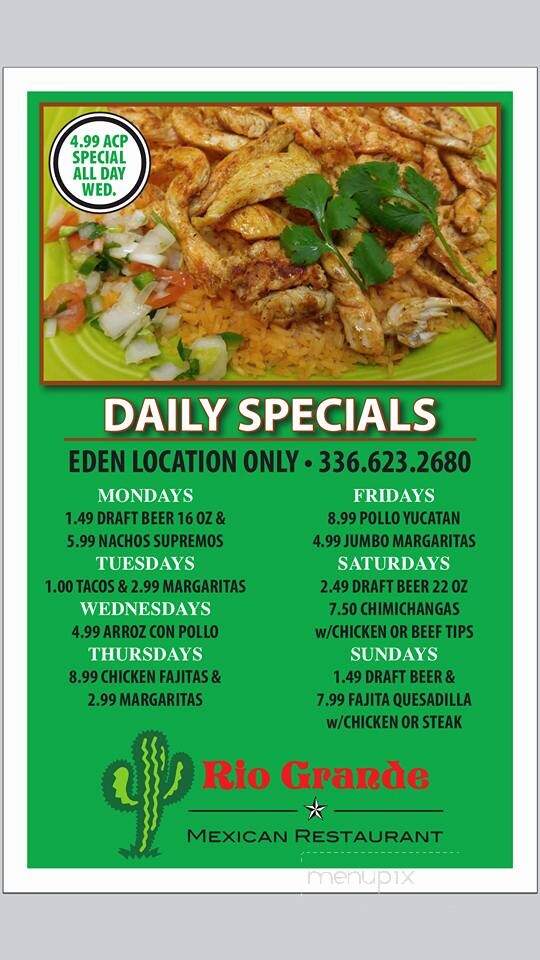 Rio Grande - Eden, NC menu_pic