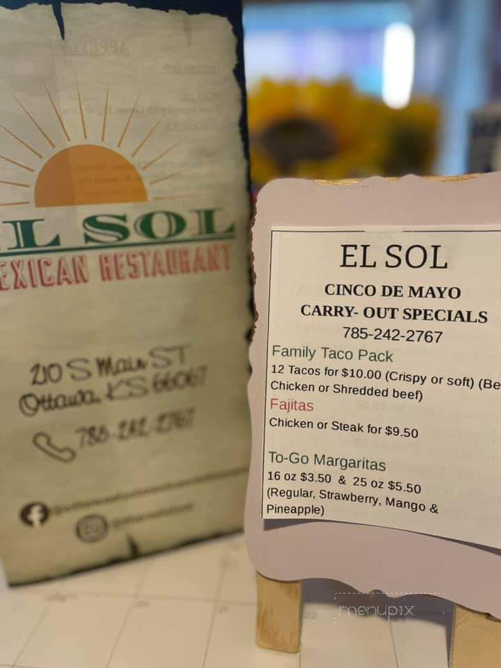 El Sol - Ottawa, KS menu_pic