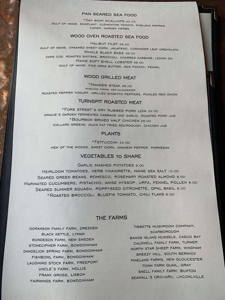 Fore Street - Portland, ME menu_pic