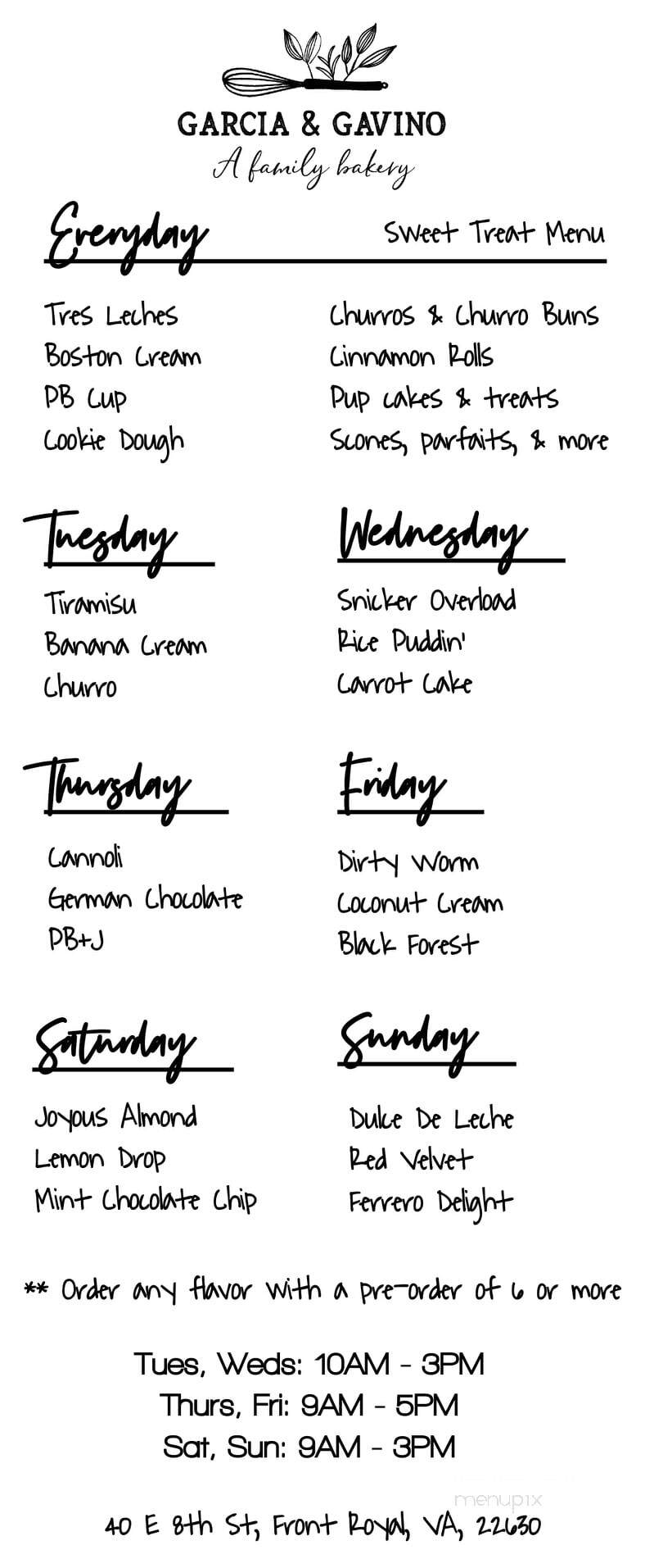 Garcia & Gavino - Front Royal, VA menu_pic
