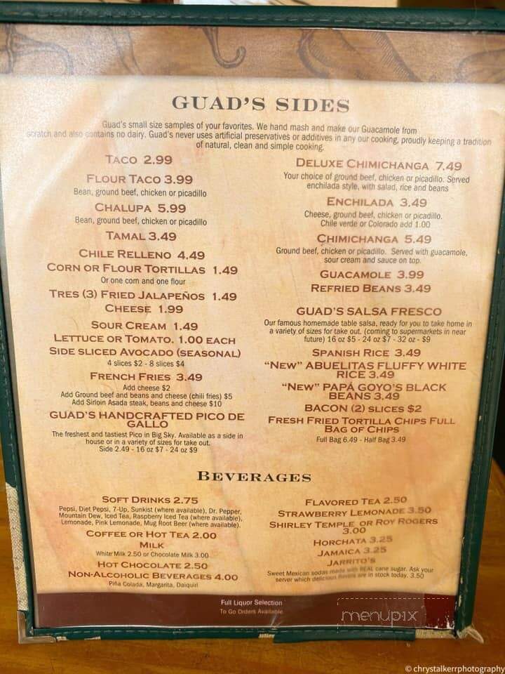 Guadalajara Mexican Restaurant - Havre, MT menu_pic