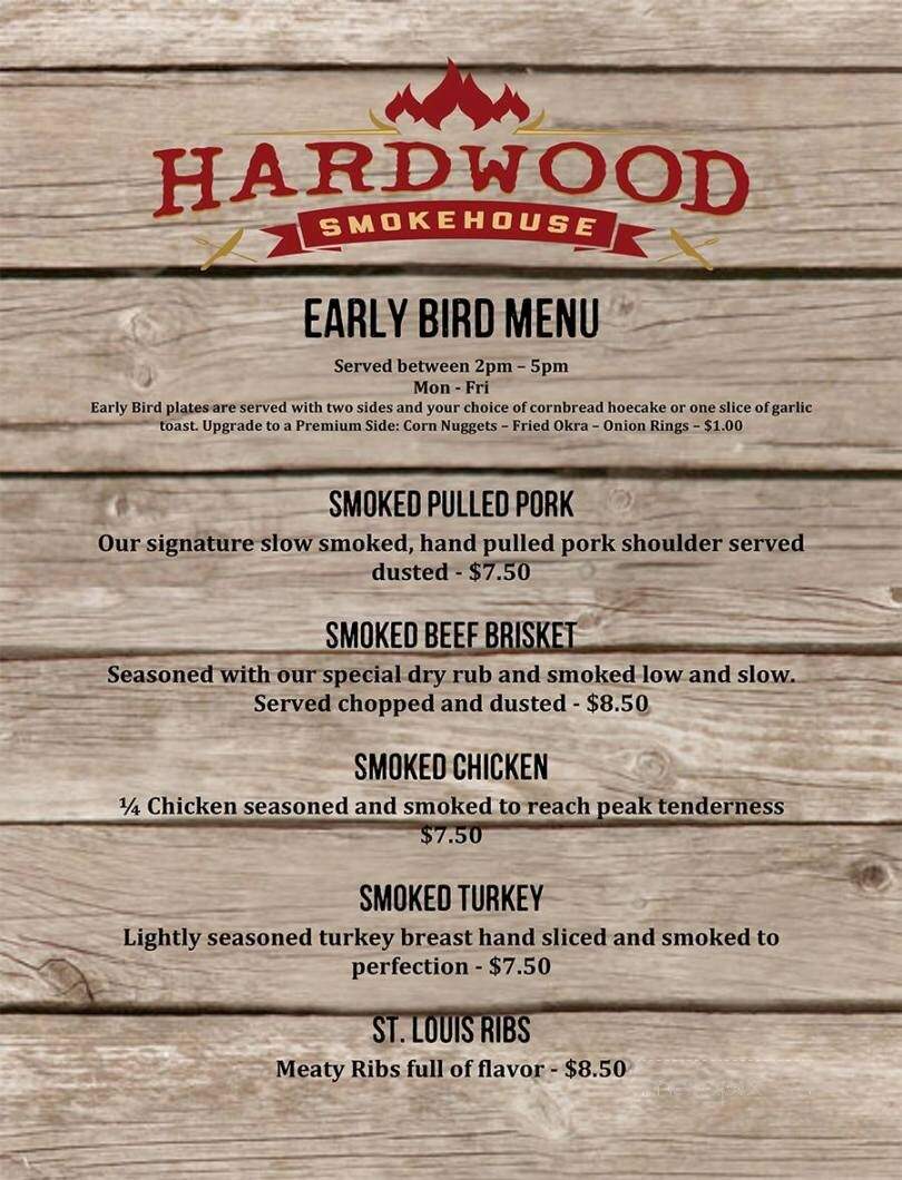 Hardwood Smokehouse - Crystal River, FL menu_pic