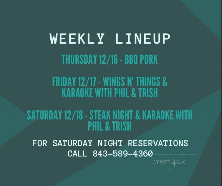 Harold's Country Club - Yemassee, SC menu_pic