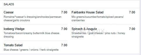 Fairbanks Steakhouse Tunica - Robinsonville, MS menu_pic