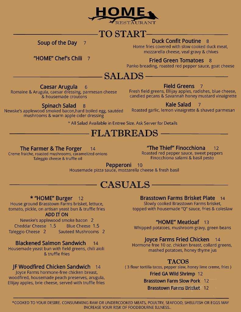 Home Restaurant - Marble Hill, GA menu_pic