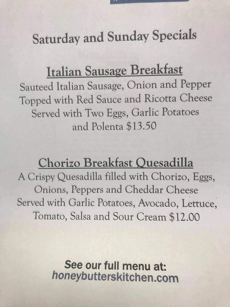 Honey Butter's Kitchen - Williamsburg, VA menu_pic