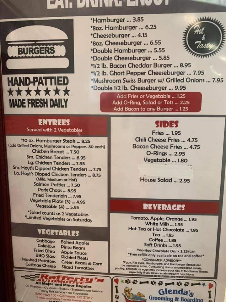 Hoyts Country Cooking - Lexington, NC menu_pic