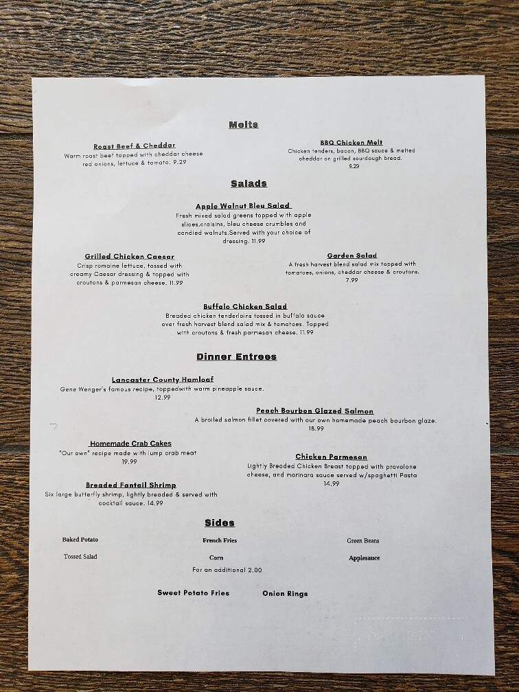 Olde Mill Restaurant - Intercourse, PA menu_pic