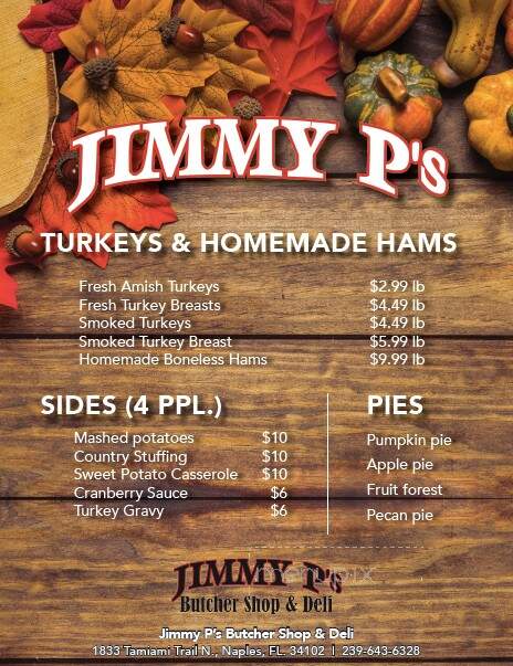 Jimmy P's Butcher Shop and Deli - Naples, FL menu_pic