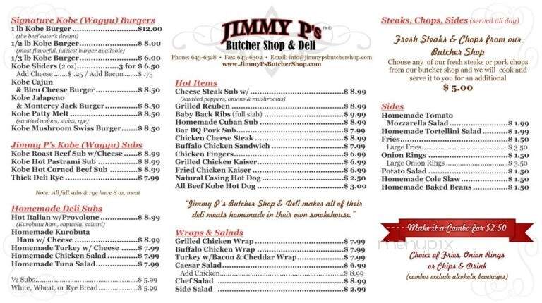 Jimmy P's Butcher Shop and Deli - Naples, FL menu_pic