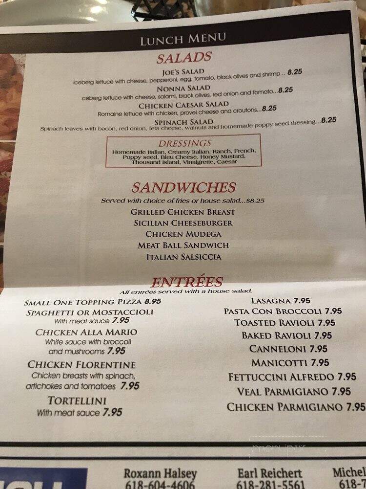 Joe Boccardi's Ristorante - Columbia, IL menu_pic